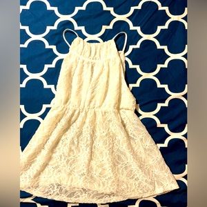 Great Condition High Neck White Lace Mini dress Small